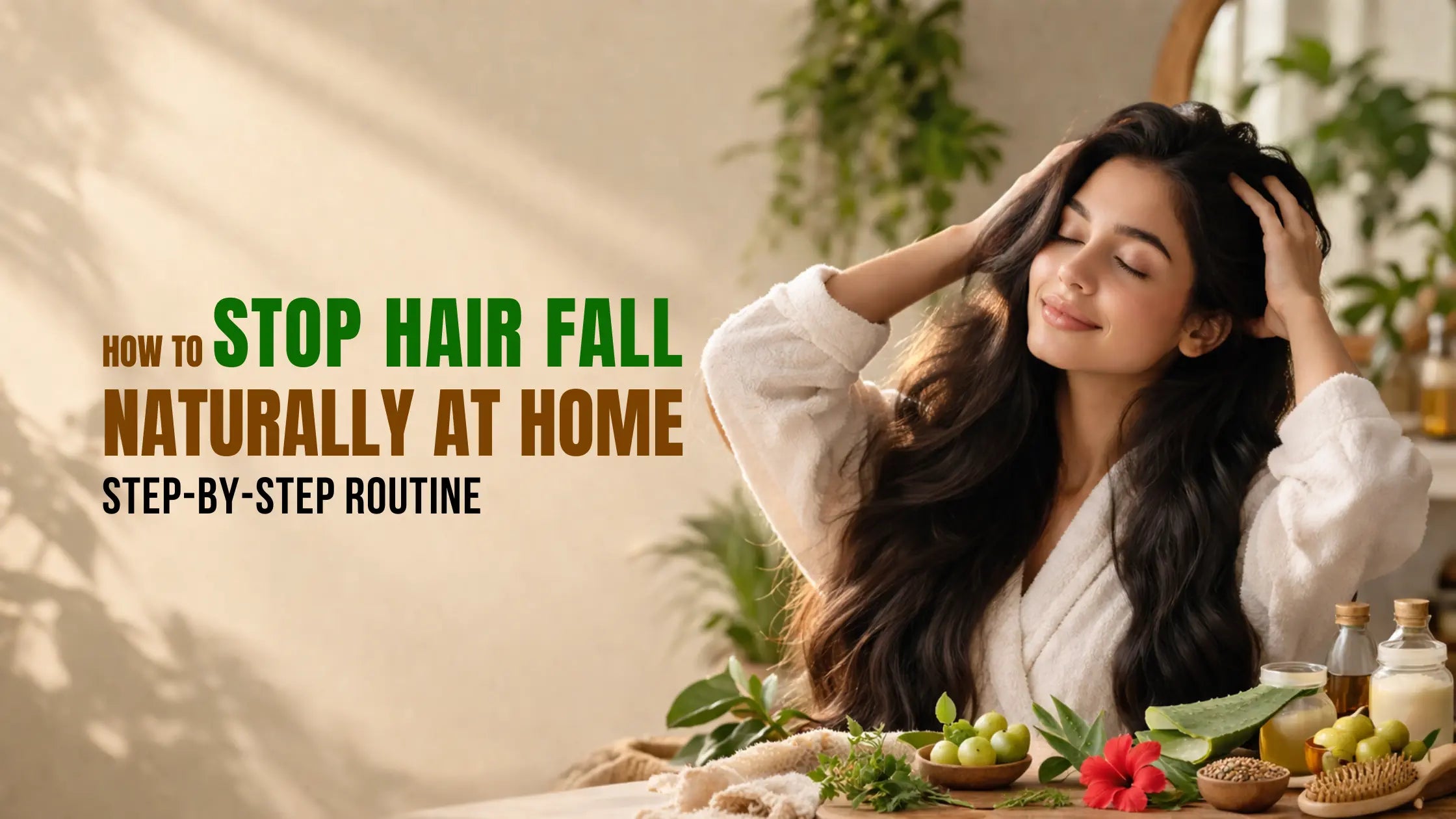 How to Stop Hair Fall Naturally at Home: Step-by-Step Routine
