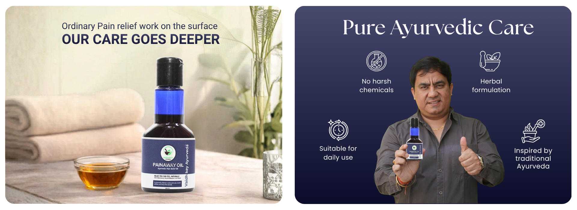 Ayurvedic Pain Relief Oil for Joint & Muscle Pain - Pain Away Oil