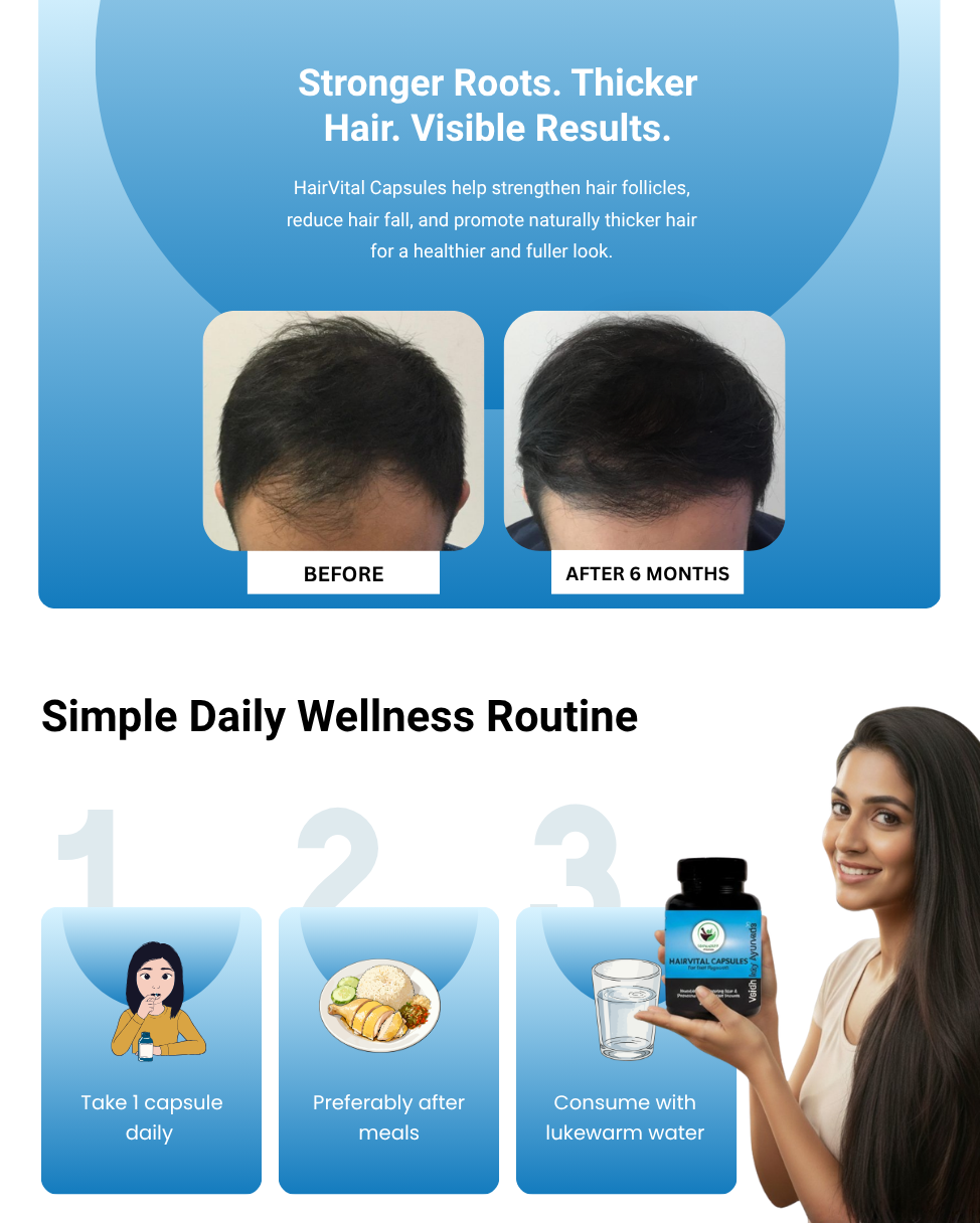 Hair Vital Capsules - Ayurvedic Hair Growth Capsules for Stronger Hair