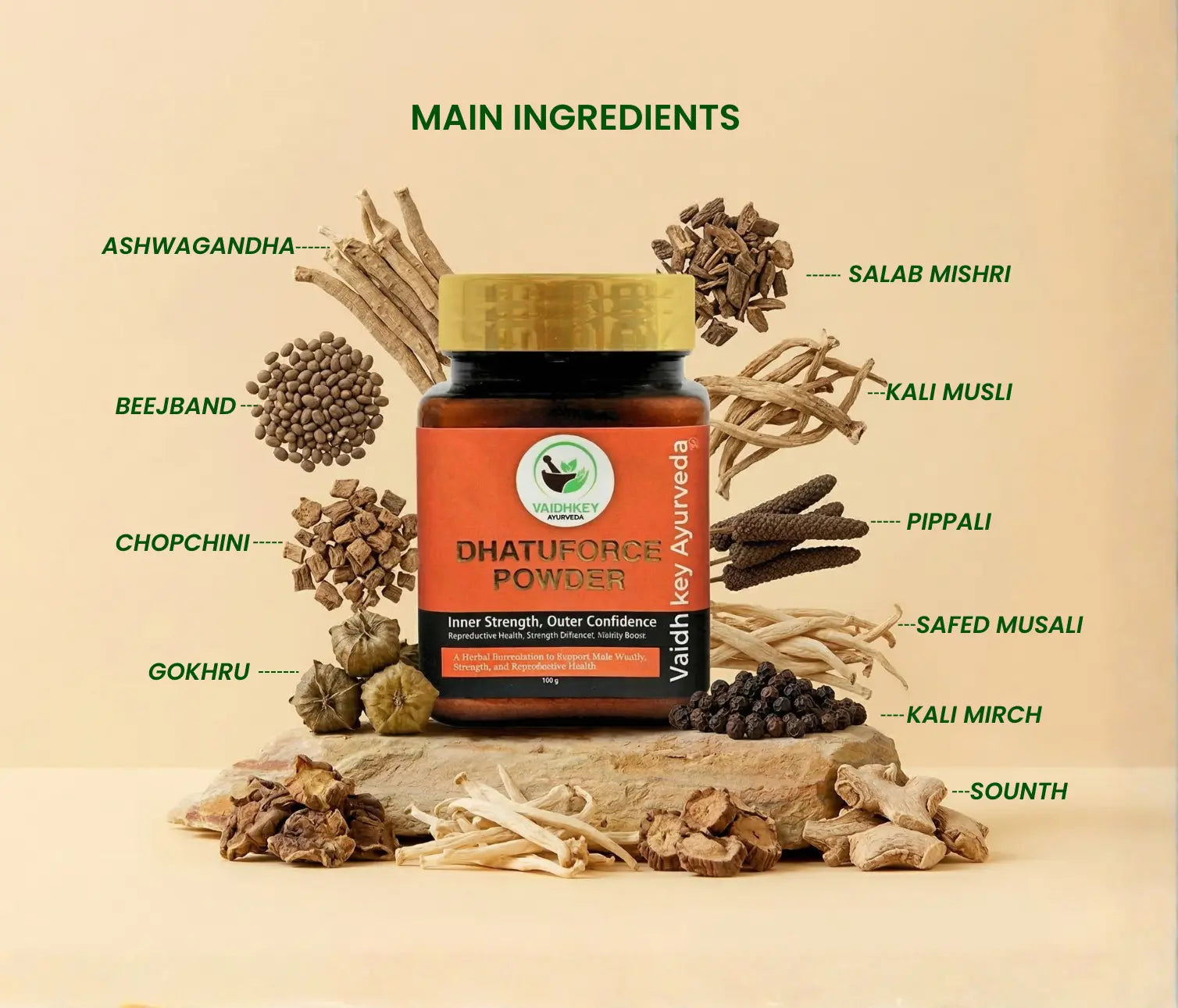 Ayurvedic Stamina Booster for Men – Dhatu Force Powder Vaidhkey Ayurveda