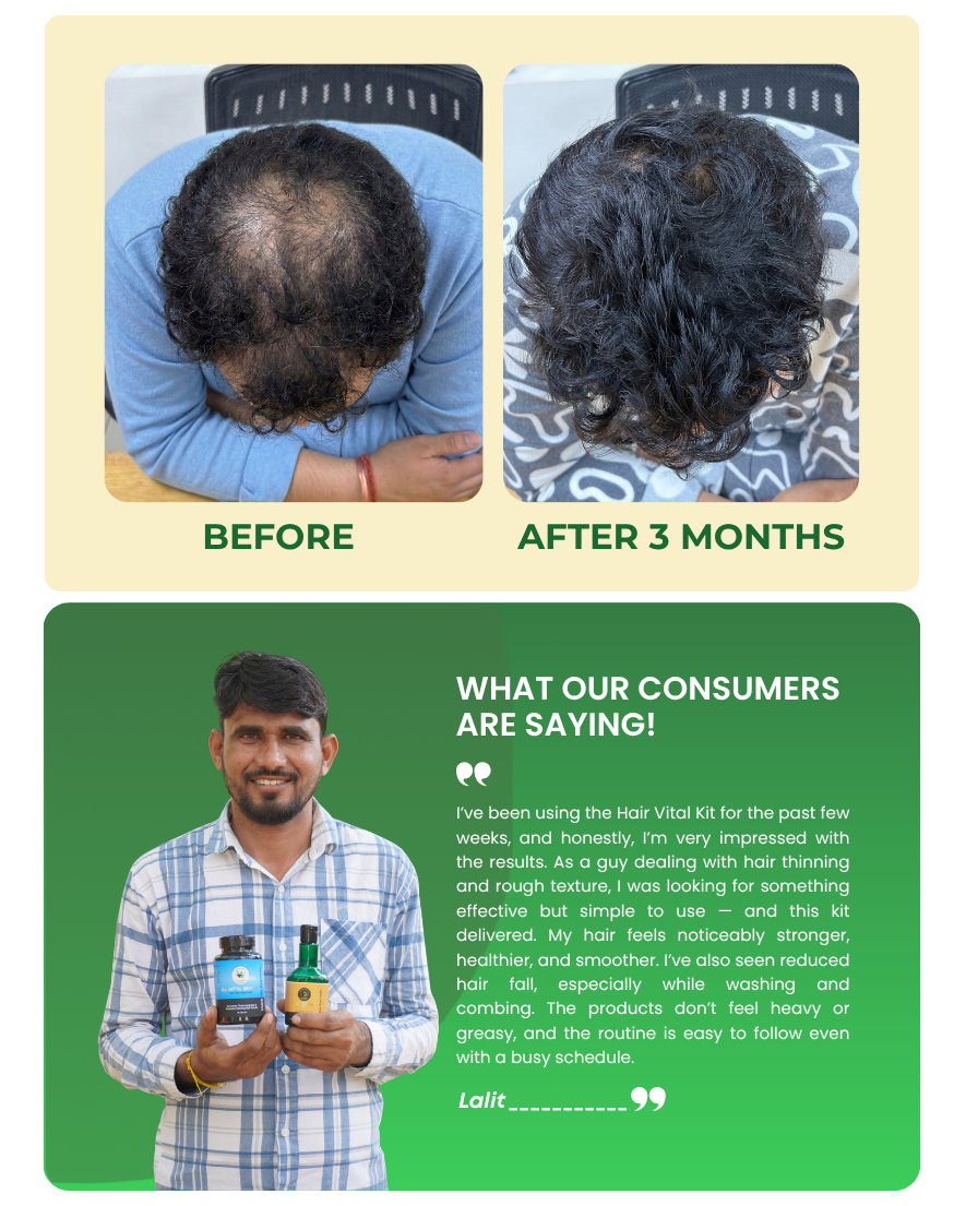 Hair Fall Treatment Kit Ayurvedic - Hair Vital Kit for Regrowth