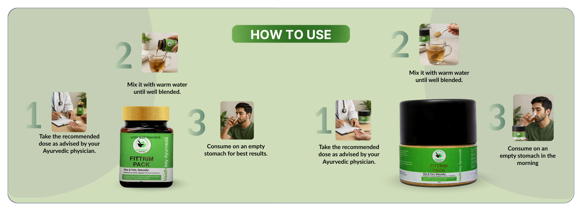 Ayurvedic Weight Loss Powder - Fit Trim Pack for Fat Management