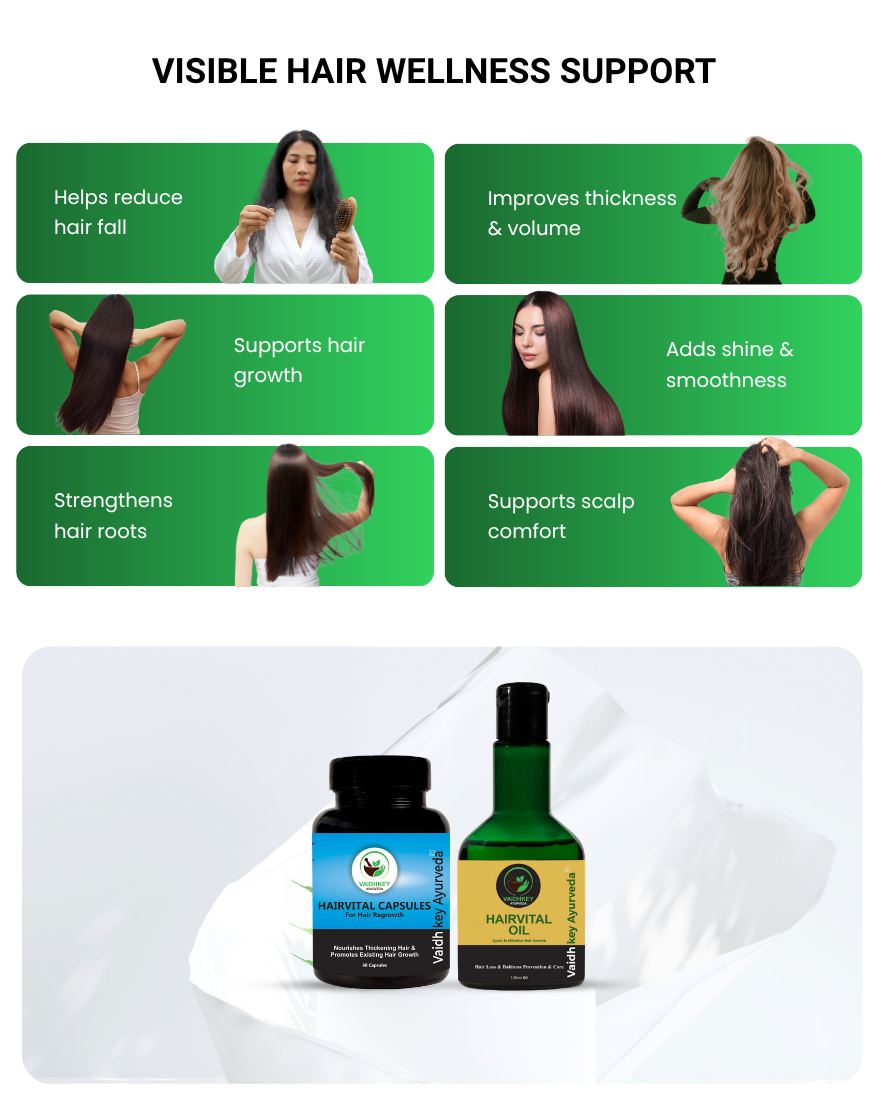 Hair Fall Treatment Kit Ayurvedic - Hair Vital Kit for Regrowth