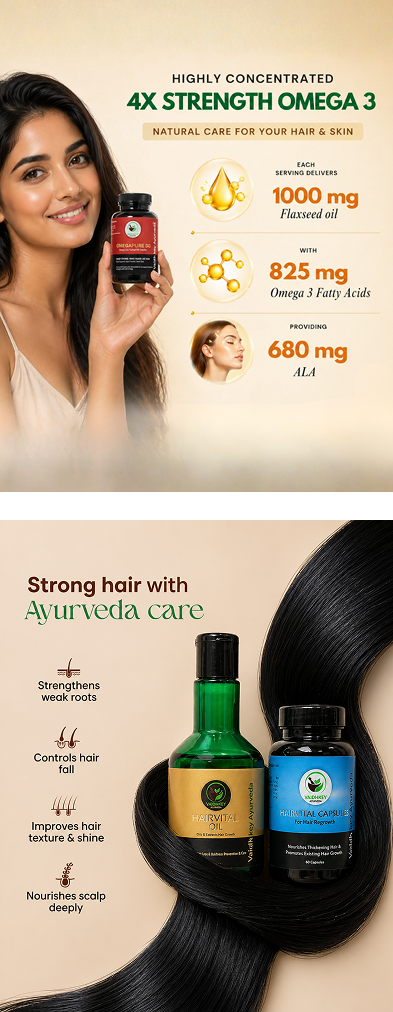 Hair Vital Oil & Hair Vital Capsules & Omega pure SG (Combo)