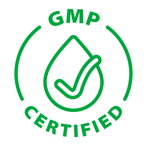GMP Certified logo with green checkmark and text on a white background