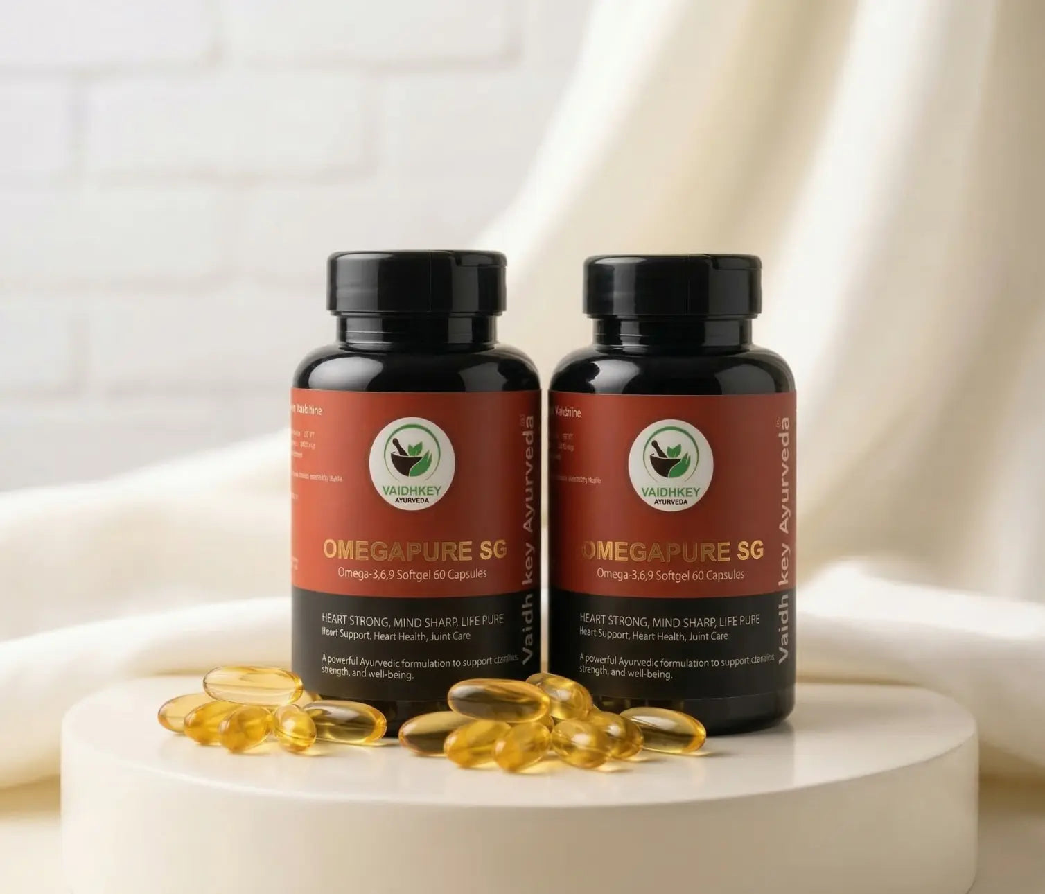 Omega Pure SG - Ayurvedic Omega 3 6 9 Capsules for Heart & Brain Health vaidhkeyayurveda