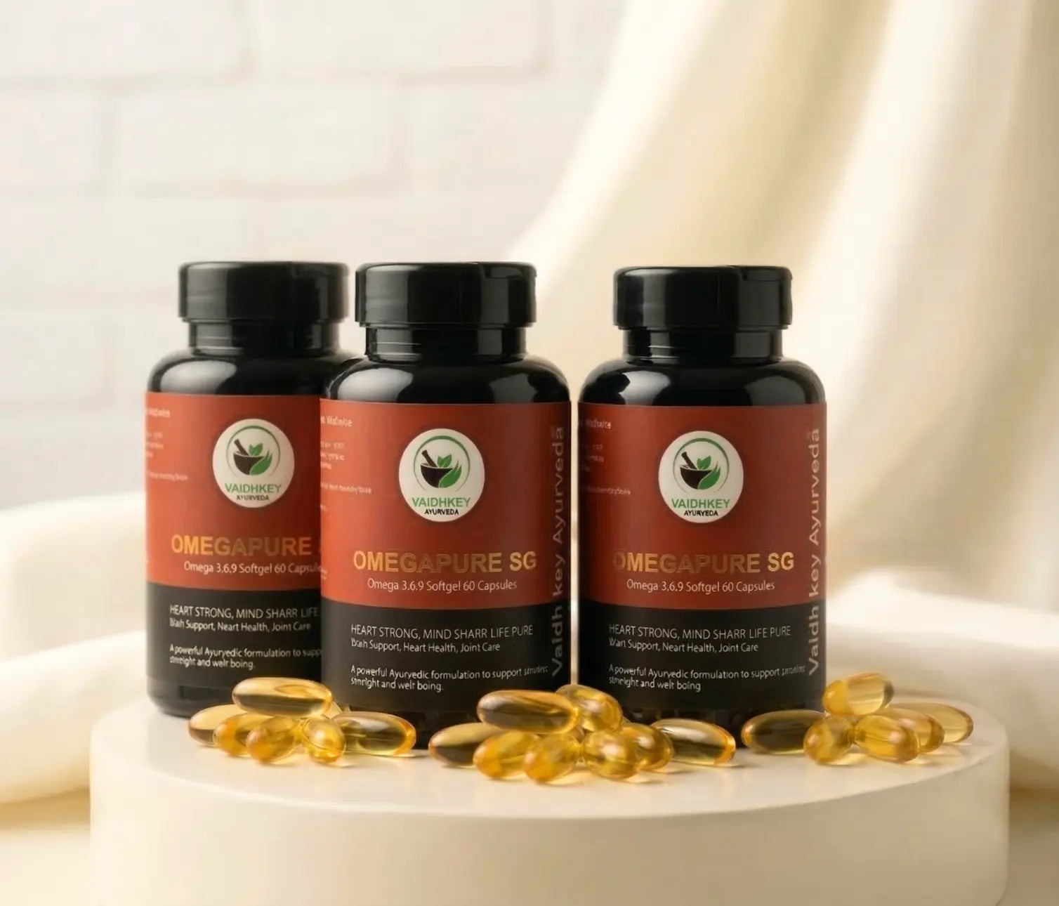 Omega Pure SG - Ayurvedic Omega 3 6 9 Capsules for Heart & Brain Health vaidhkeyayurveda
