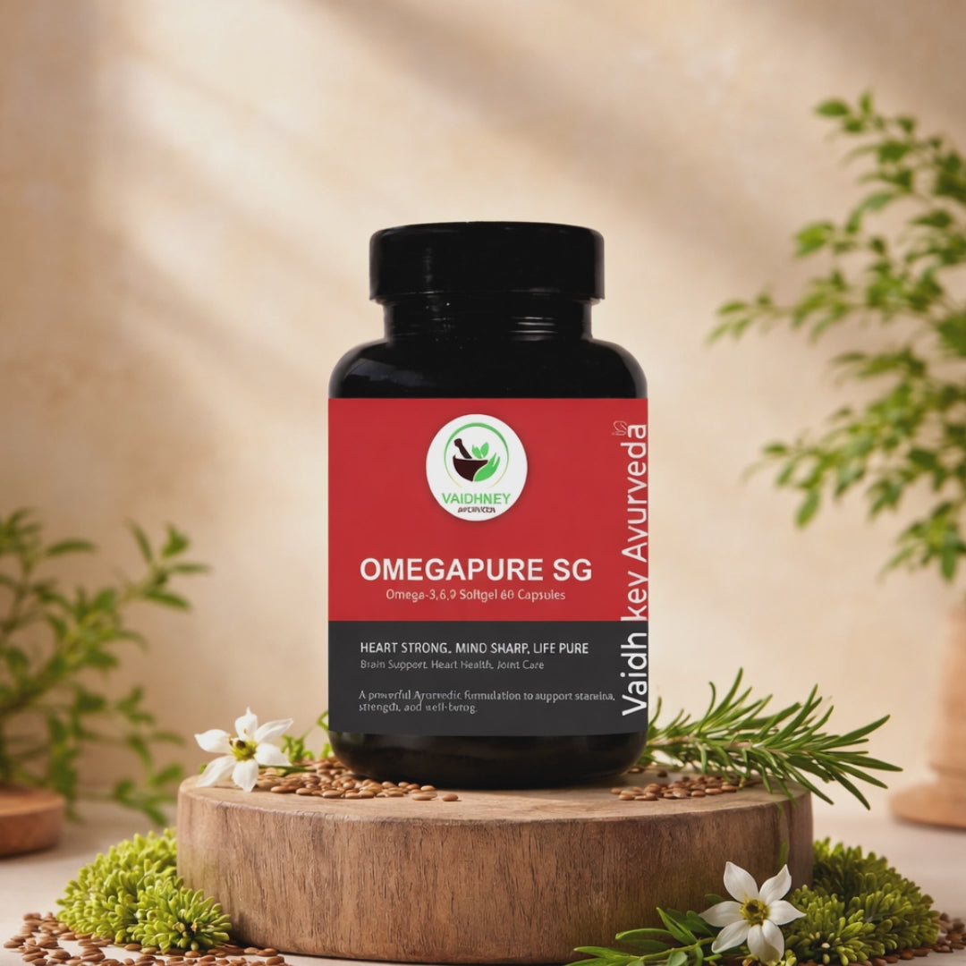 Omega Pure SG - Ayurvedic Omega 3 6 9 Capsules for Heart & Brain Health